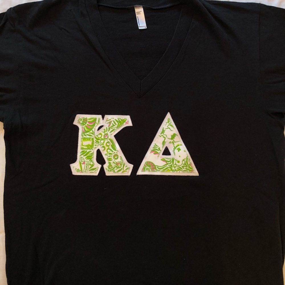 Kappa Delta Stitched Letter Vneck